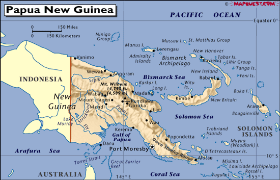 Mapa de Papua New Guinea