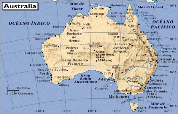 Mapa de Australia