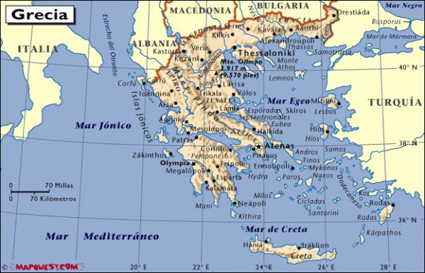 Mapa de Grecia