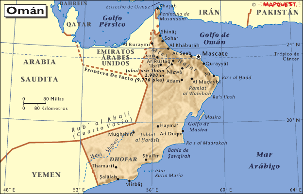 Mapa de Omán