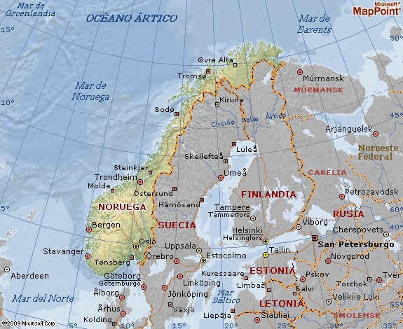 Mapa de Noruega