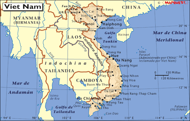 Mapa de Vietnam