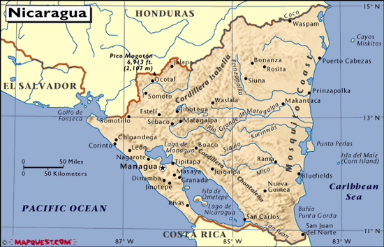 Mapa de Nicaragua