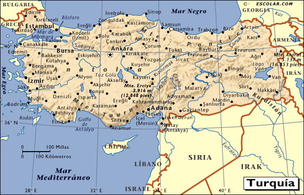 Mapa de Turquia