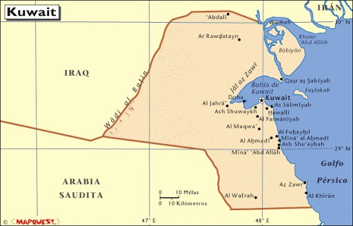 Mapa de Kuwait
