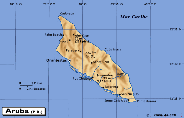 Mapa de Aruba