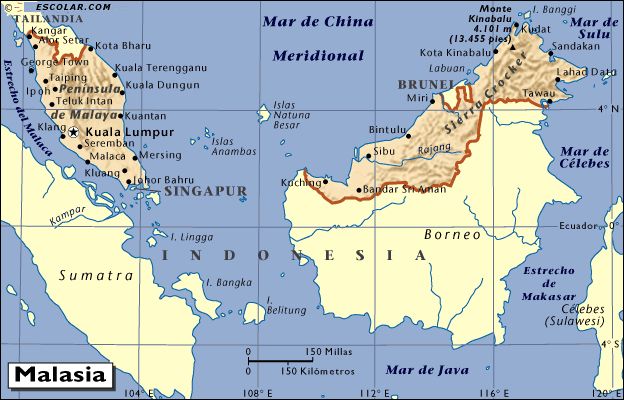Mapa de Malasia