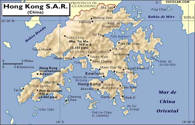Mapa de Hong Kong