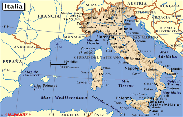 Mapa de Italia
