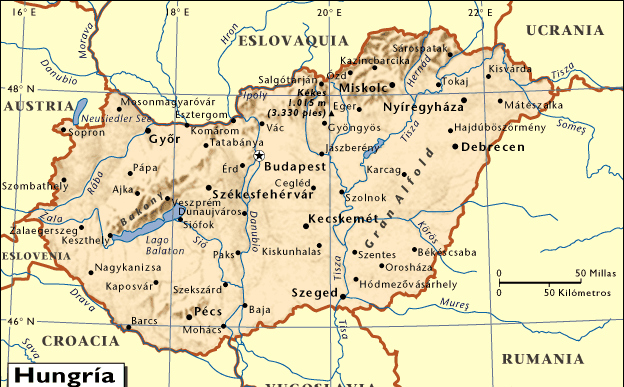 Mapa de Hungría