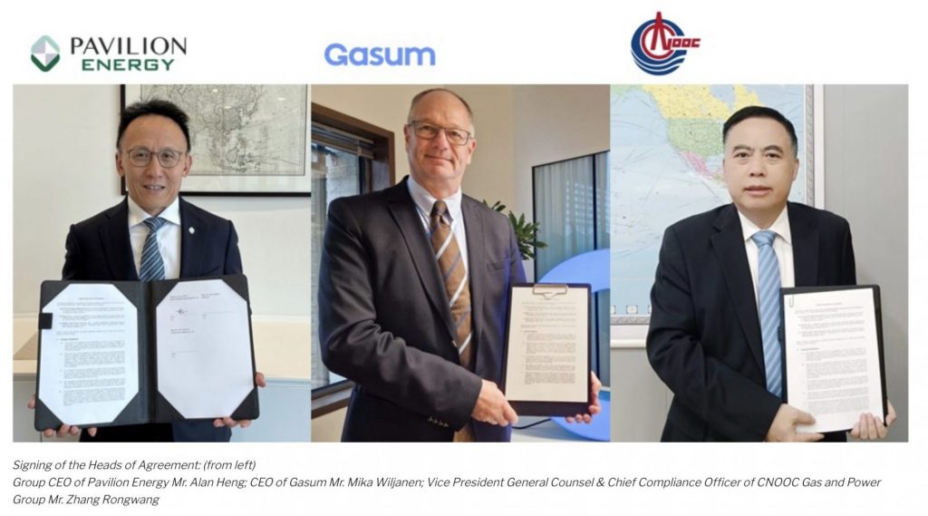 Pavilion Energy, Gasum y CNOOC colaboran para fortalecer la red global de suministro de búnker de GNL