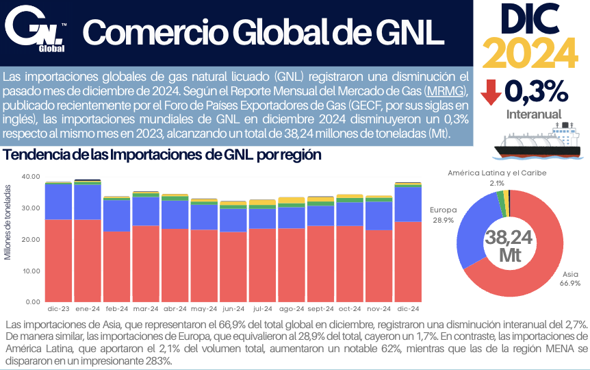 Resumen Mensual. Importaciones de GNL Dic 2024
