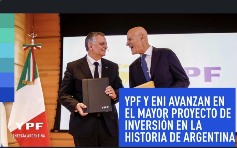 YPF y Eni avanzan en el mayor proyecto de inversión en la historia de Argentina