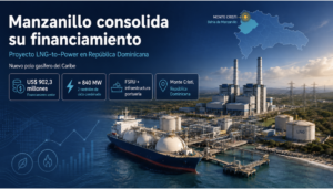 El complejo Manzanillo Gas & Power, que integrará infraestructura de importación de GNL con dos centrales de ciclo combinado, vuelve al centro de atención tras conocerse nuevos detalles de una operación de financiamiento senior por US$902,3 millones. El desarrollo refuerza el posicionamiento de República Dominicana como uno de los mercados LNG-to-Power más relevantes del Caribe.