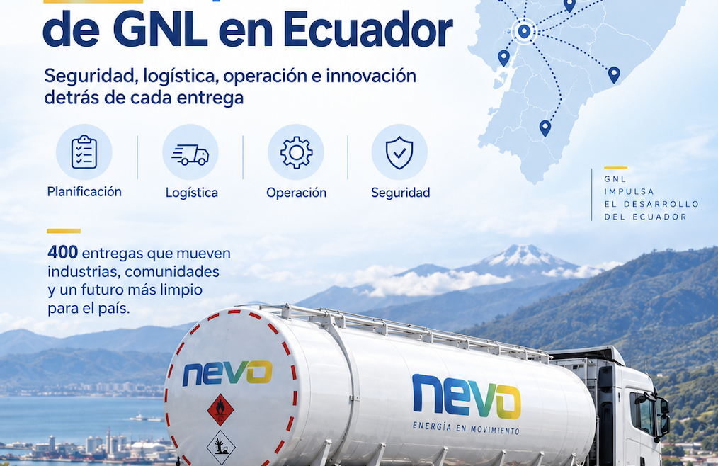 Ecuador avanza en el desarrollo del GNL distribuido: NEVO completa 400 importaciones